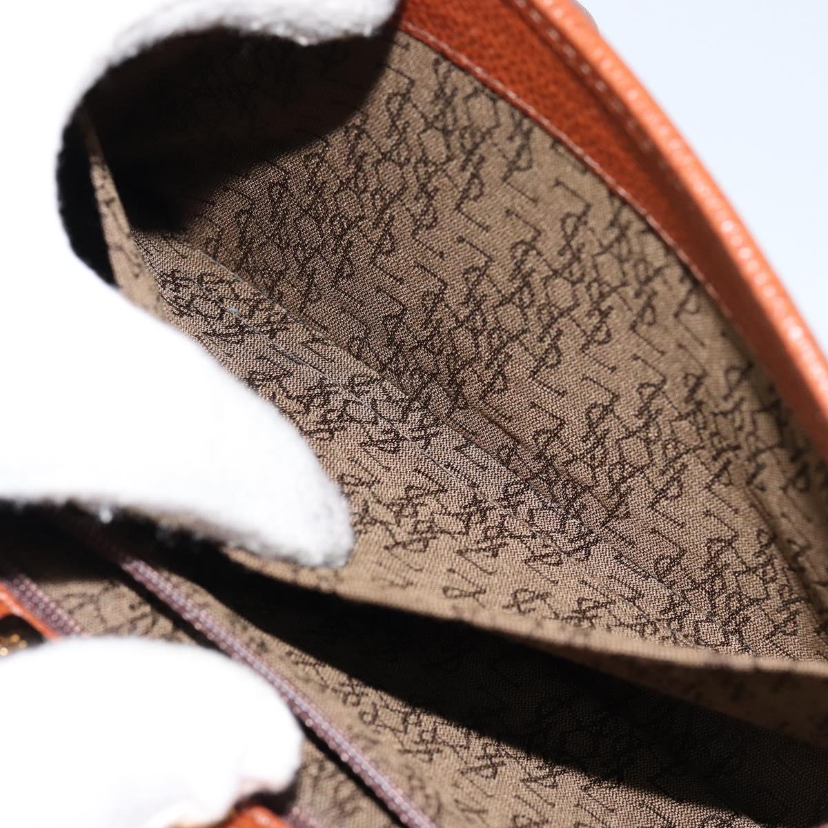 SAINT LAURENT Shoulder Bag Leather Brown Gold Auth BA7094