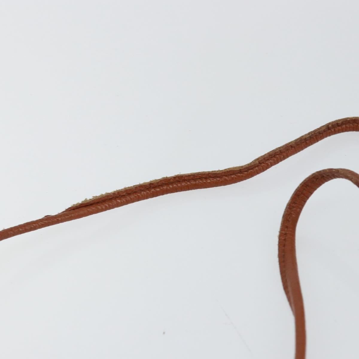 SAINT LAURENT Shoulder Bag Leather Brown Gold Auth BA7094