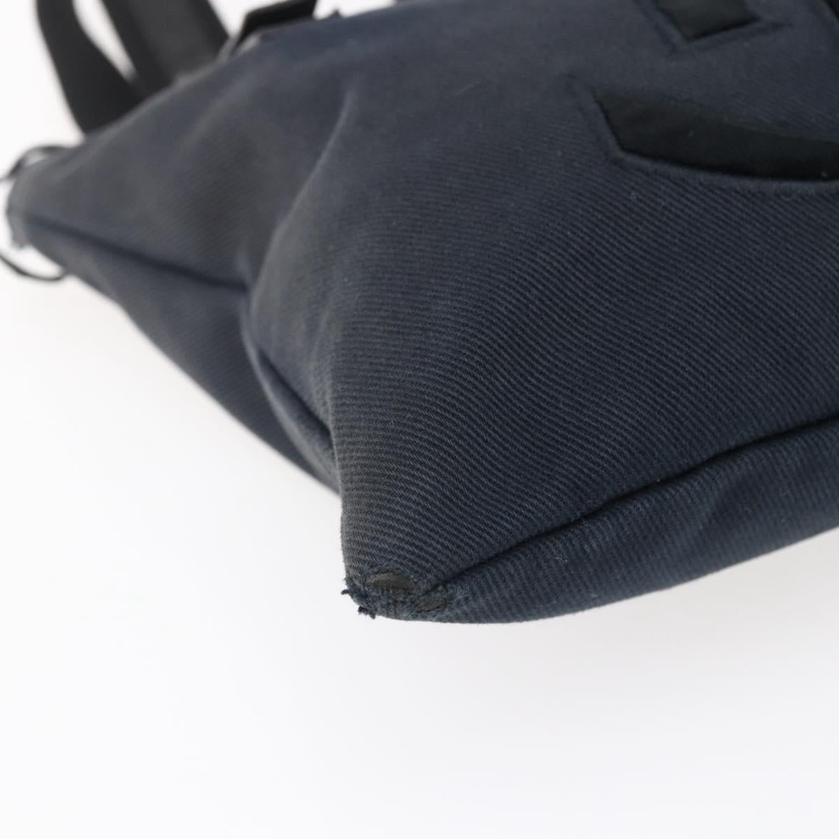 SAINT LAURENT Kahala Tote Bag Canvas Black Silver 123435 Auth BA7095