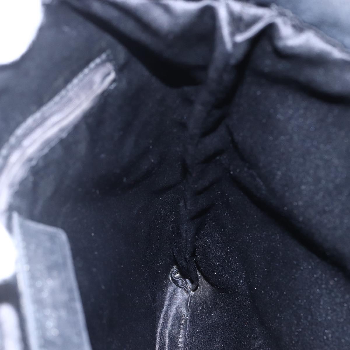 SAINT LAURENT Kahala Tote Bag Canvas Black Silver 123435 Auth BA7095