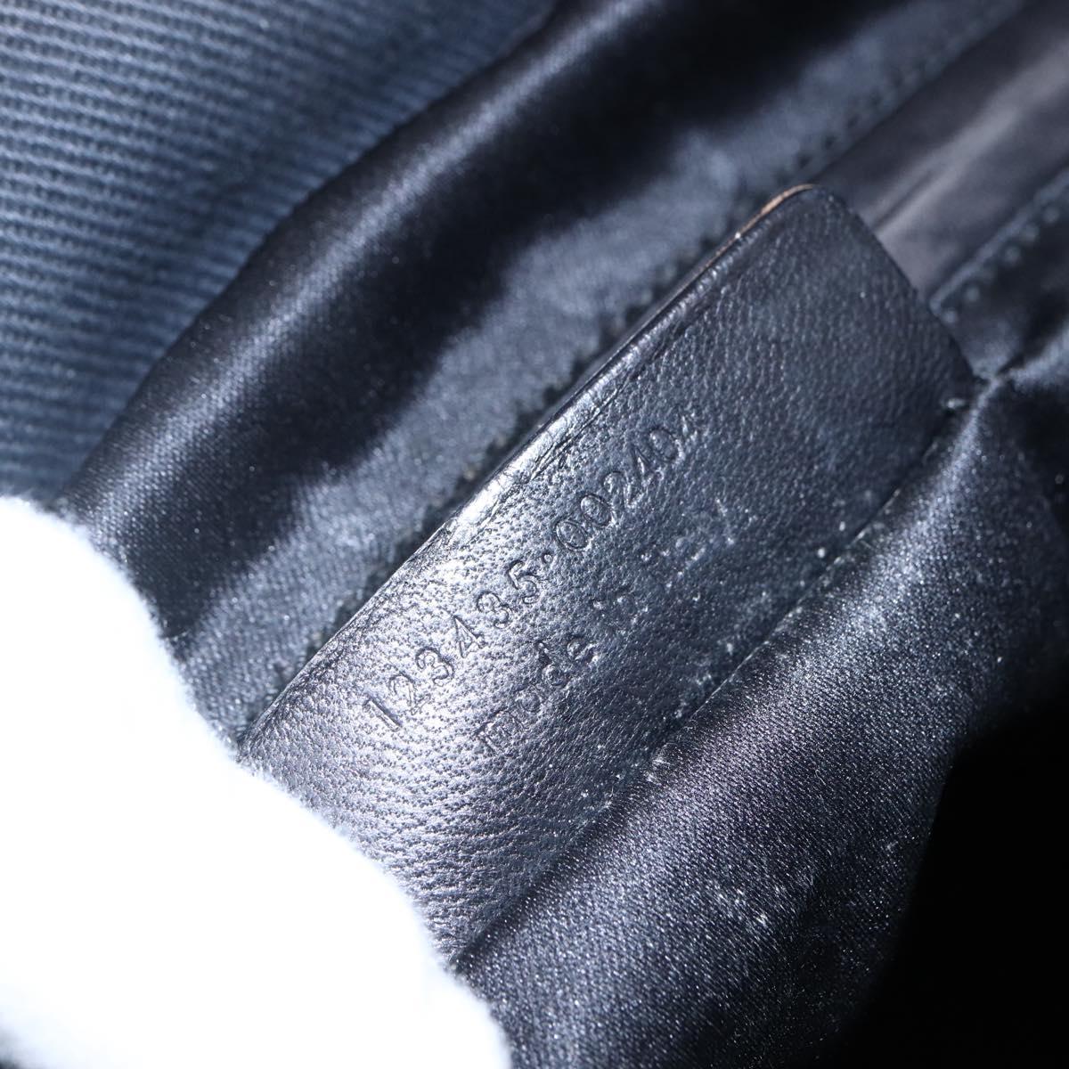 SAINT LAURENT Kahala Tote Bag Canvas Black Silver 123435 Auth BA7095