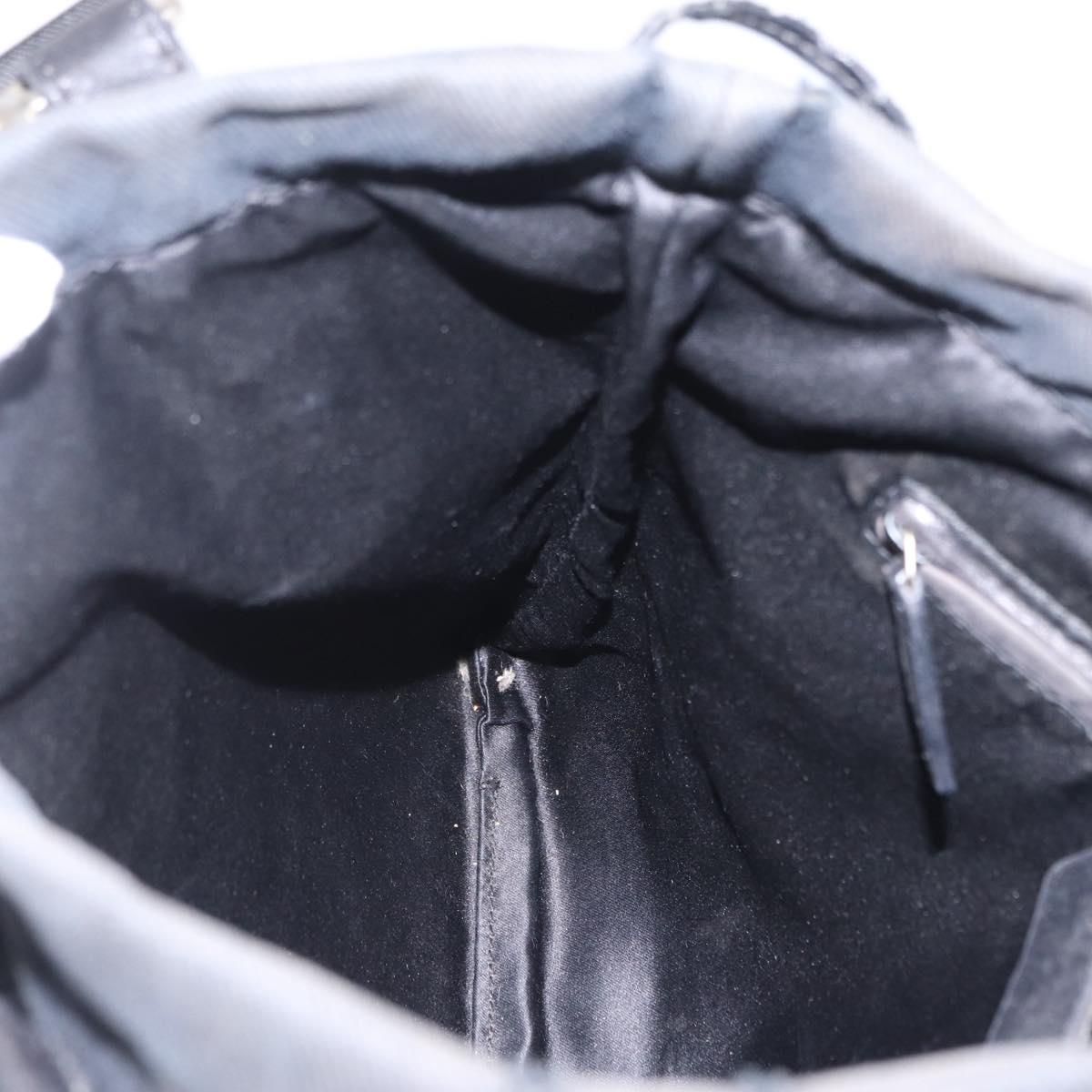 SAINT LAURENT Kahala Tote Bag Canvas Black Silver 123435 Auth BA7095