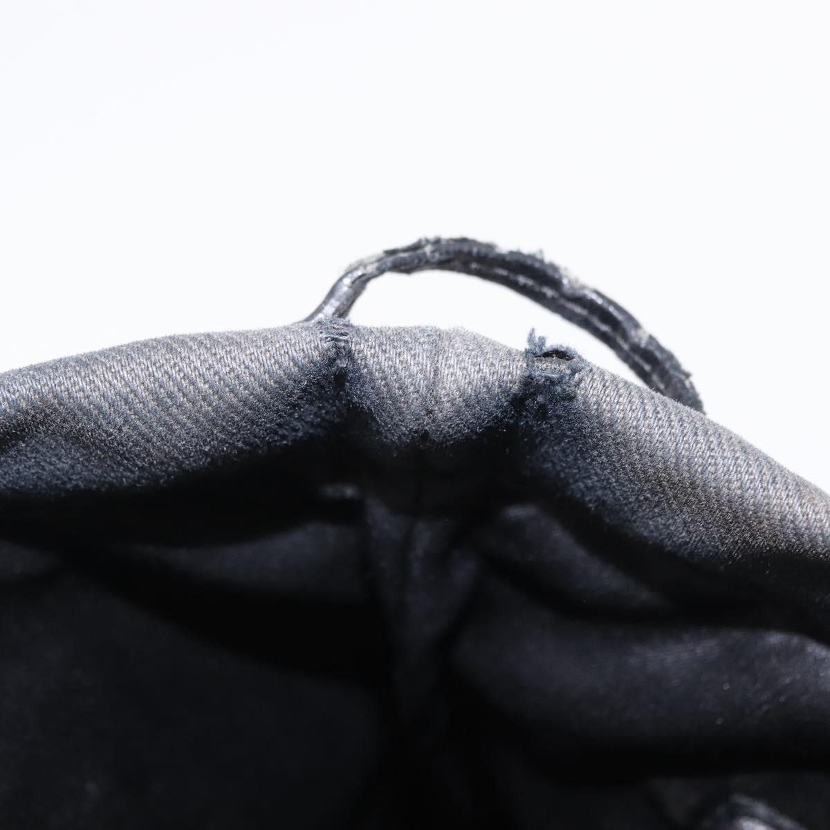 SAINT LAURENT Kahala Tote Bag Canvas Black Silver 123435 Auth BA7095