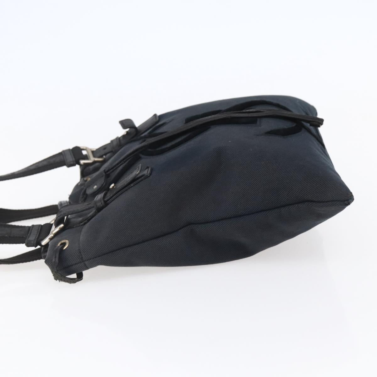 SAINT LAURENT Kahala Tote Bag Canvas Black Silver 123435 Auth BA7095