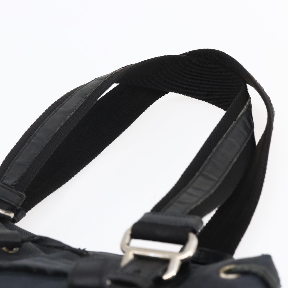 SAINT LAURENT Kahala Tote Bag Canvas Black Silver 123435 Auth BA7095