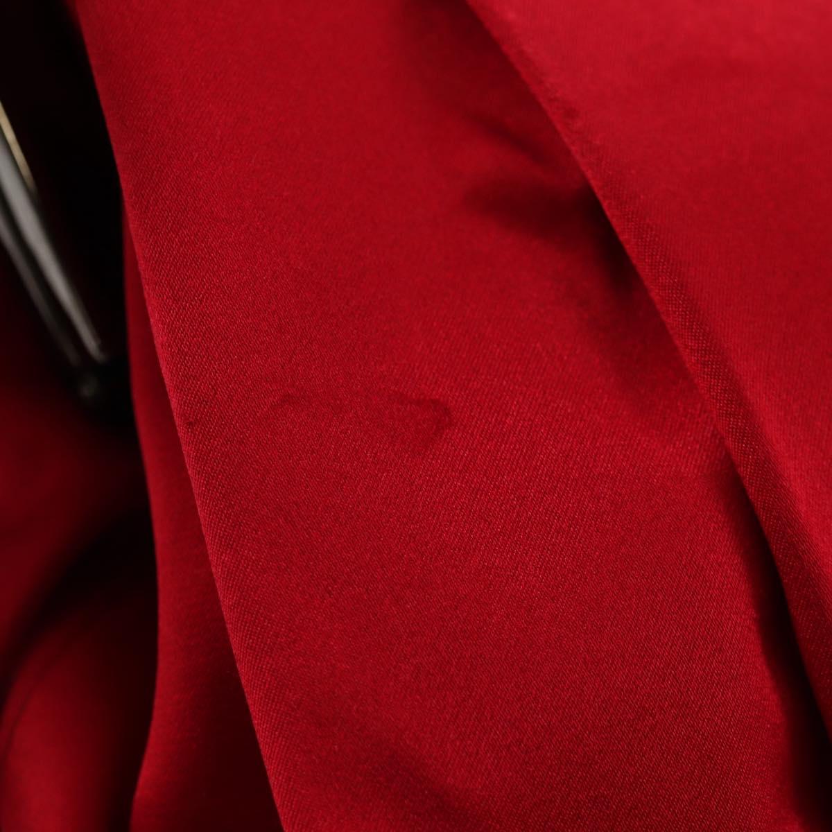 Christian Louboutin Chain Hand Bag Satin Red Silver Auth BA7098V