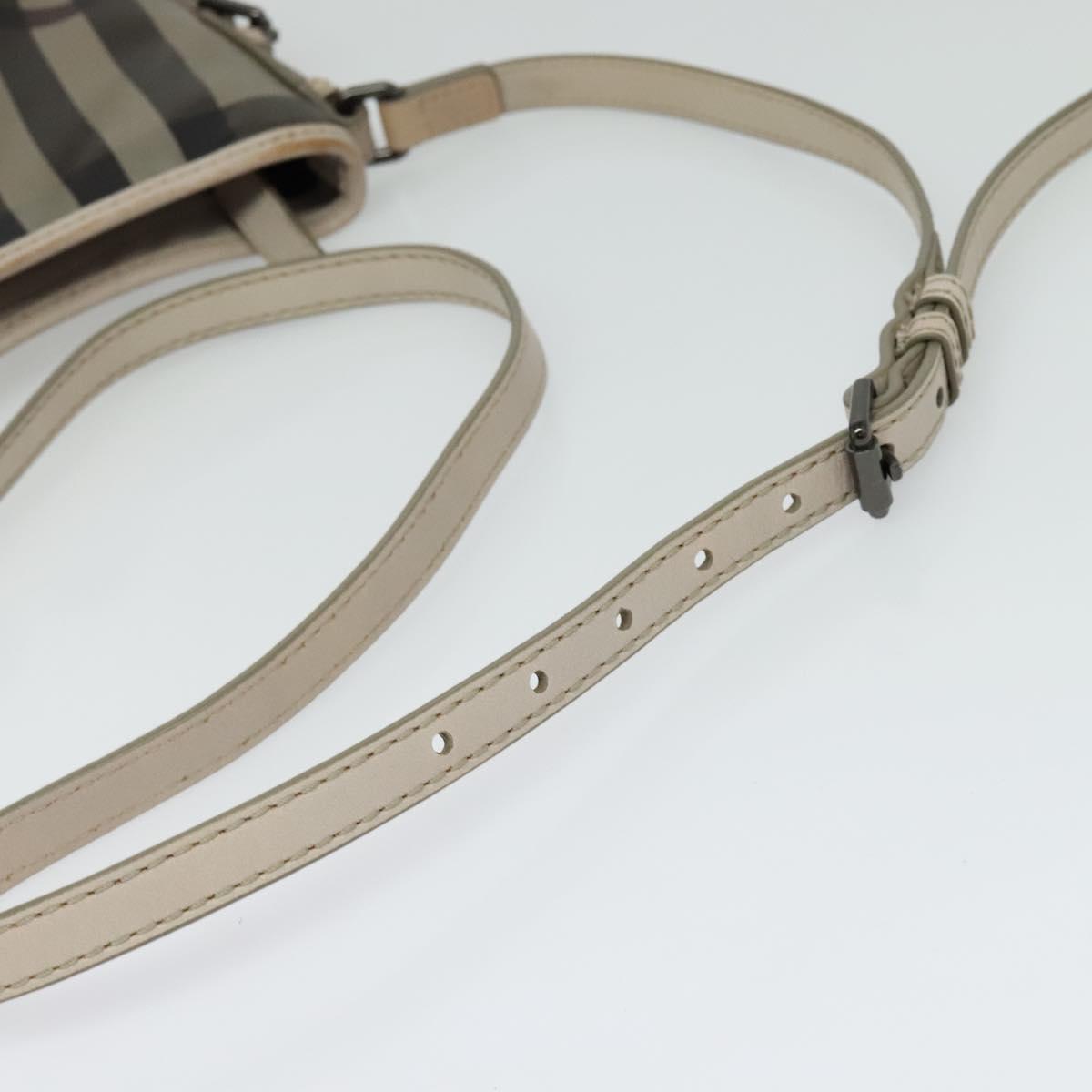 BURBERRY Nova Check Shoulder Bag PVC Khaki Auth BA711
