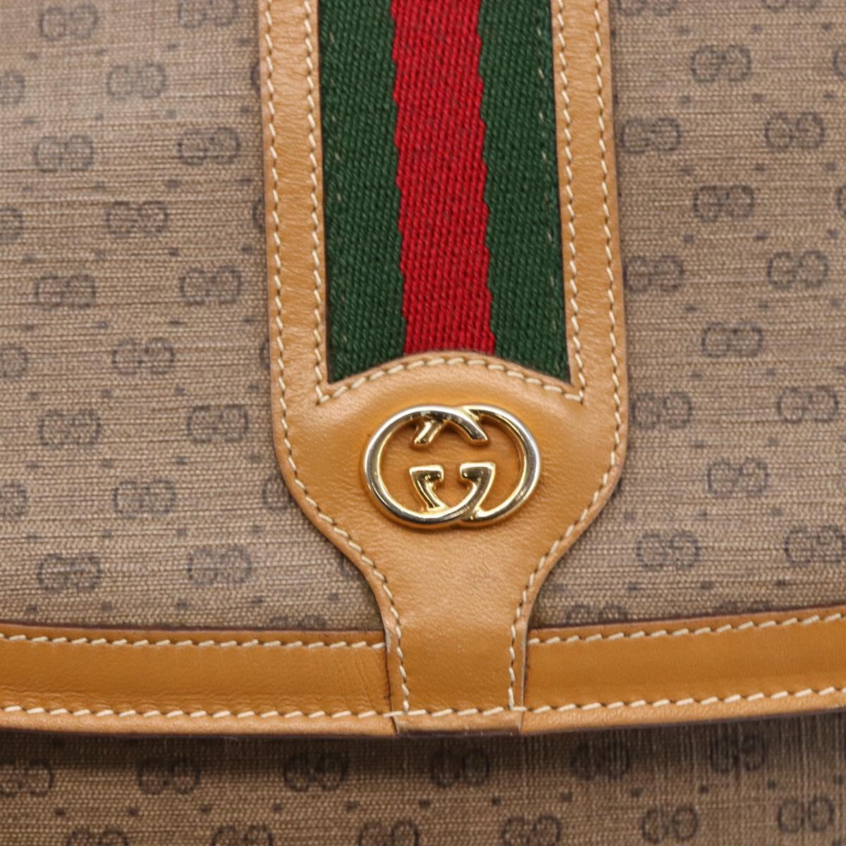 GUCCI Micro GG Supreme Web Sherry Line Bag PVC Beige 001 115 0914 Auth BA7111