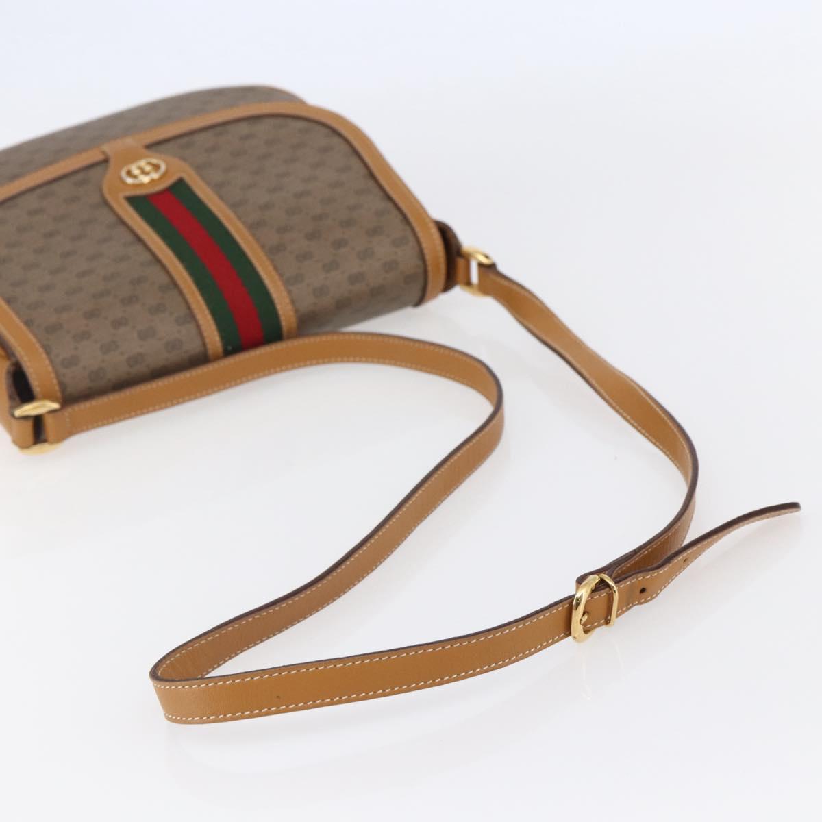 GUCCI Micro GG Supreme Web Sherry Line Bag PVC Beige 001 115 0914 Auth BA7111