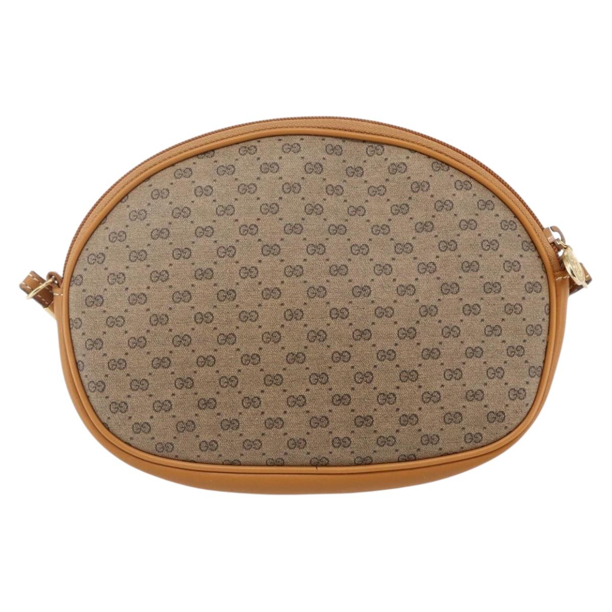 GUCCI Micro GG Supreme Shoulder Bag PVC Beige Gold 007 89 1113 Auth BA7112
