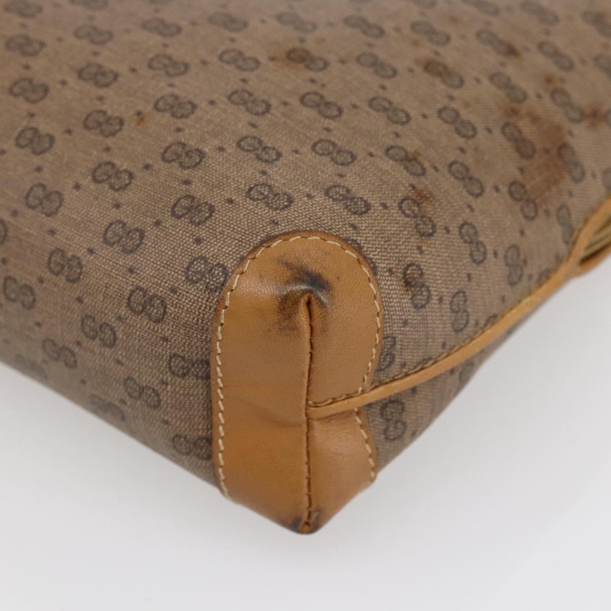 GUCCI Micro GG Supreme Shoulder Bag PVC Beige Gold 007 104 4916 Auth BA7113