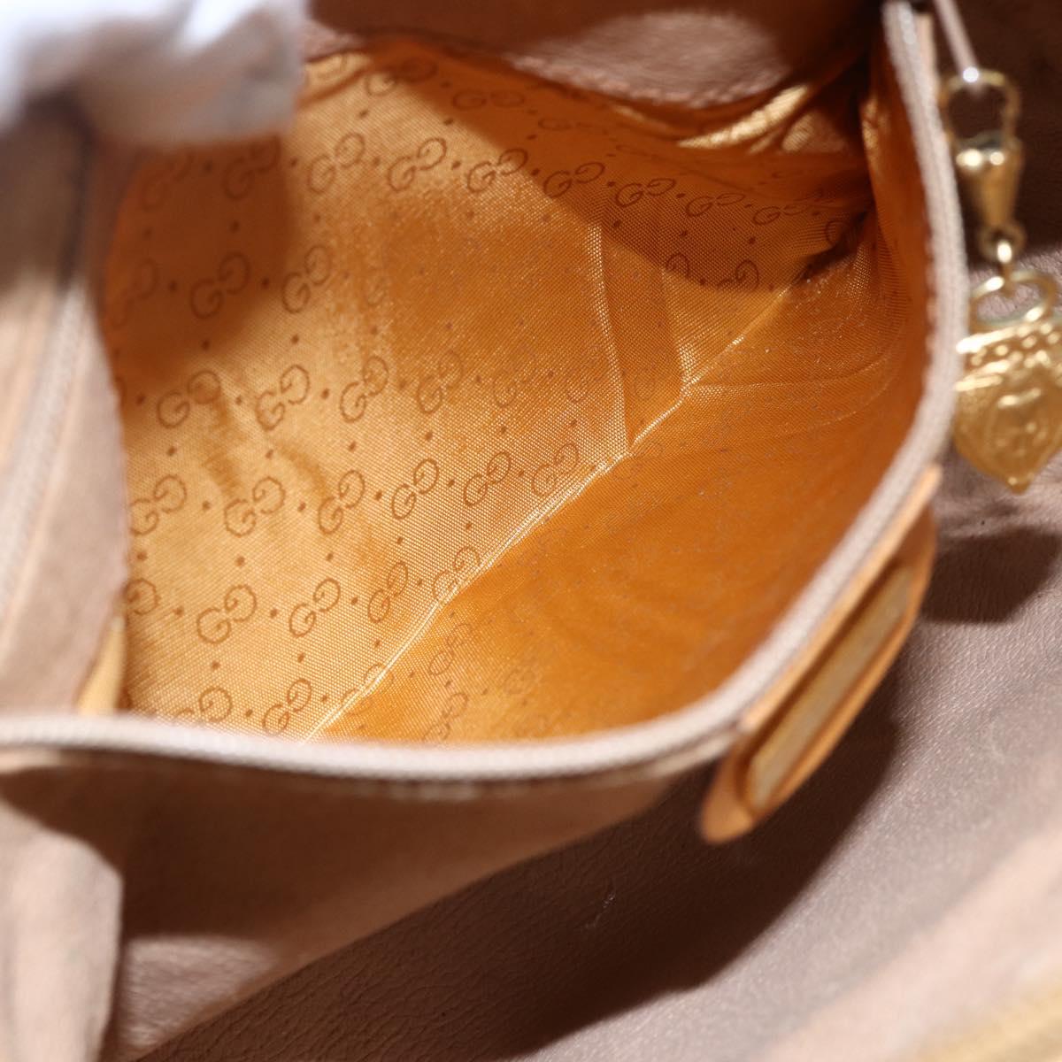 GUCCI Micro GG Supreme Shoulder Bag PVC Beige Gold 007 104 4916 Auth BA7113