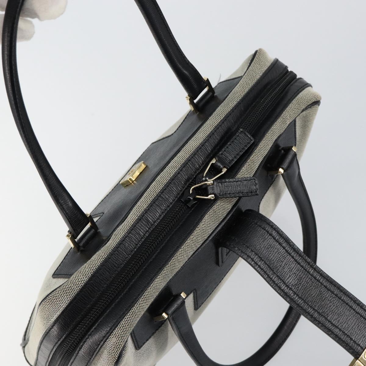 GUCCI Hand Bag Canvas Gray Gold 001 5155 Auth BA7115