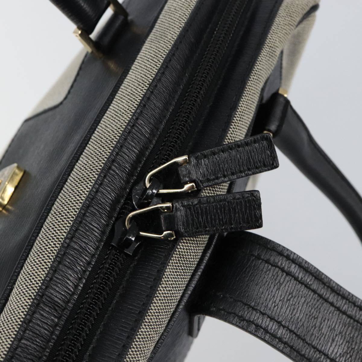 GUCCI Hand Bag Canvas Gray Gold 001 5155 Auth BA7115