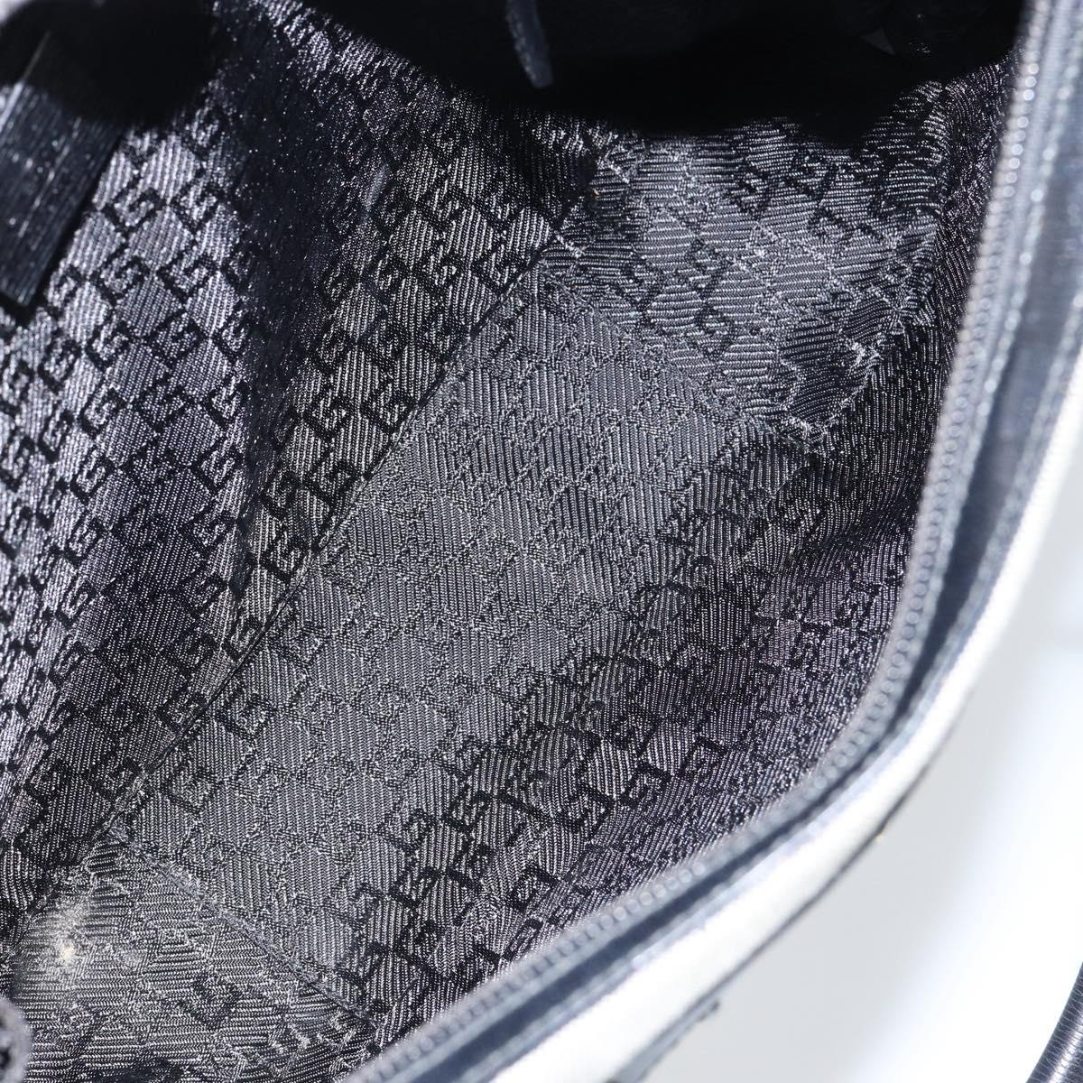 GUCCI Hand Bag Canvas Gray Gold 001 5155 Auth BA7115