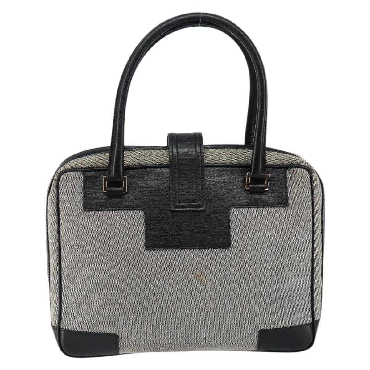 GUCCI Hand Bag Canvas Gray Gold 001 5155 Auth BA7115