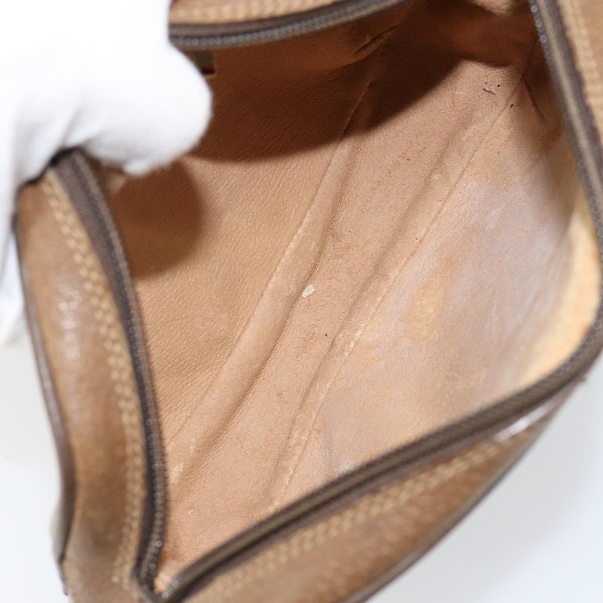 GUCCI GG Supreme Web Sherry Line Bag PVC Beige Gold 89 02 066 Auth BA7117