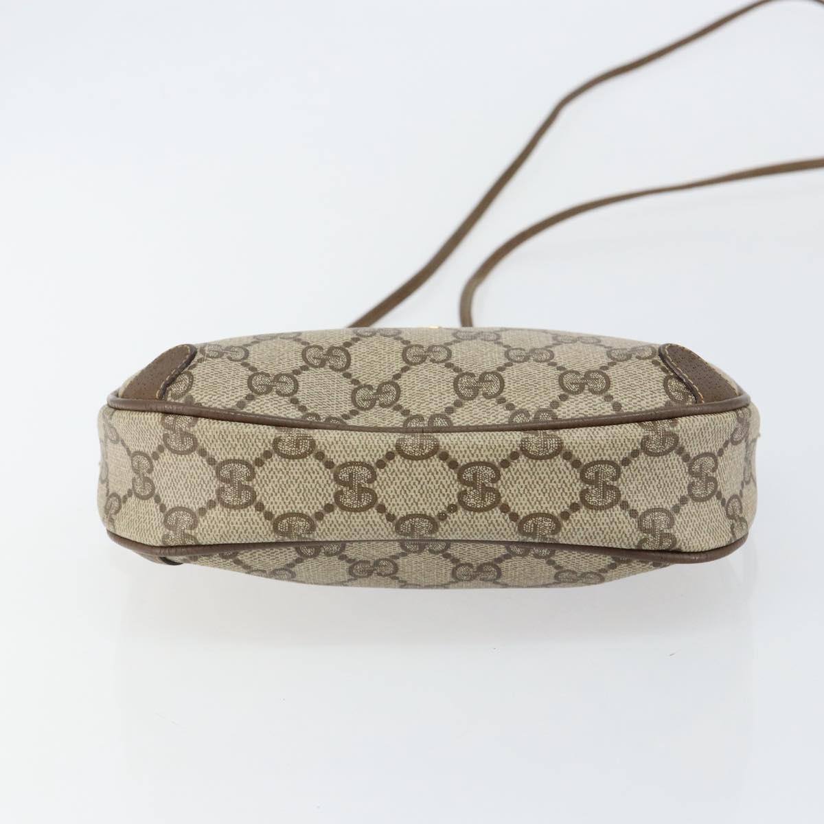 GUCCI GG Supreme Web Sherry Line Bag PVC Beige Gold 89 02 066 Auth BA7117