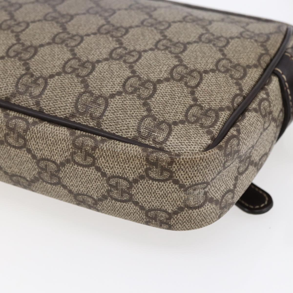 GUCCI GG Supreme Shoulder Bag PVC Beige Gold 201447 Auth BA7119