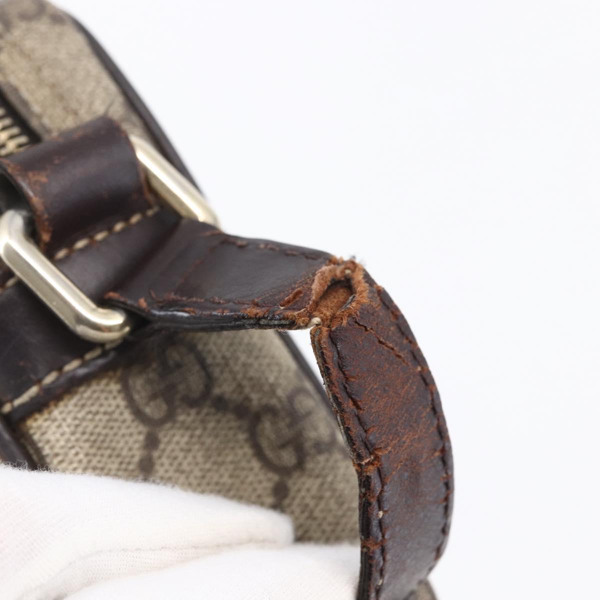 GUCCI GG Supreme Shoulder Bag PVC Beige Gold 201447 Auth BA7119