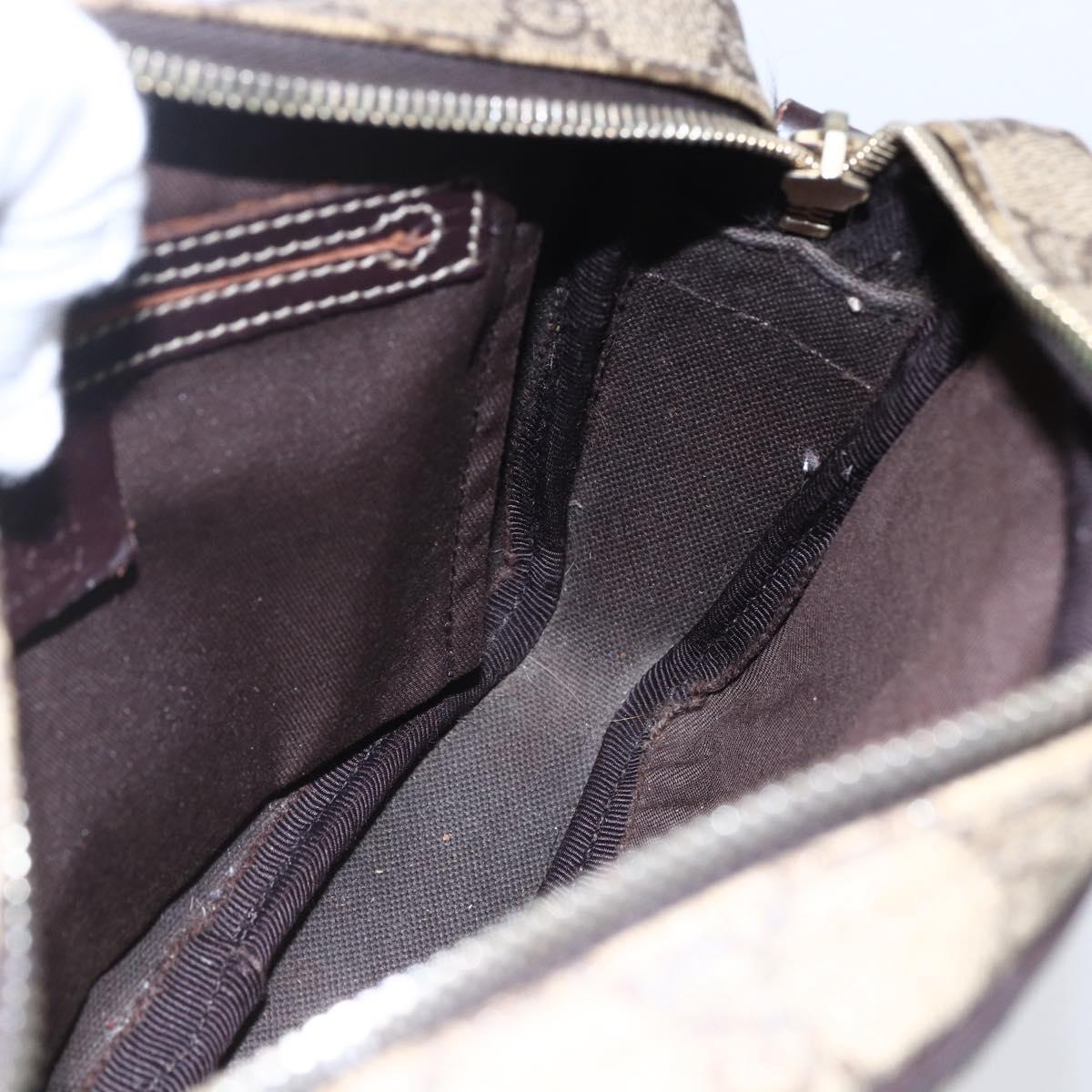 GUCCI GG Supreme Shoulder Bag PVC Beige Gold 201447 Auth BA7119