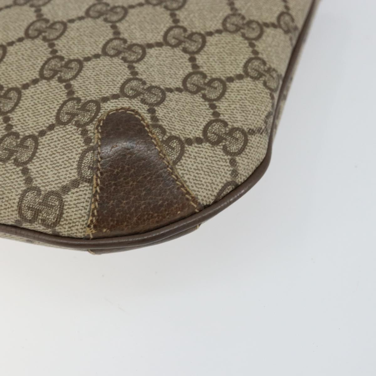 GUCCI GG Supreme Web Sherry Line Bag PVC Beige Gold 904 02 020 Auth BA7124