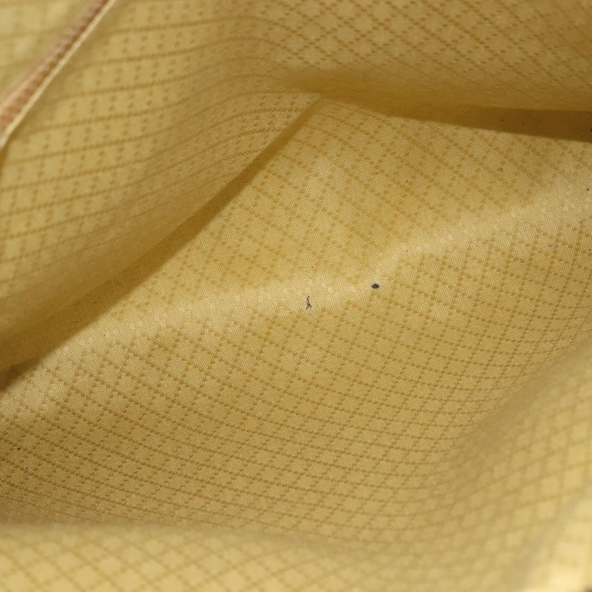 GUCCI GG Supreme Web Sherry Line Hand Bag PVC Beige Auth BA7127