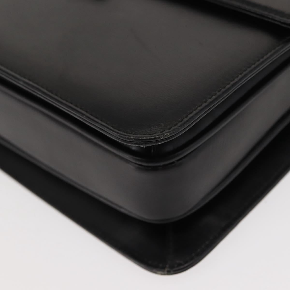 GUCCI Shoulder Bag Leather Black Gold 004 33 0241 Auth BA7133