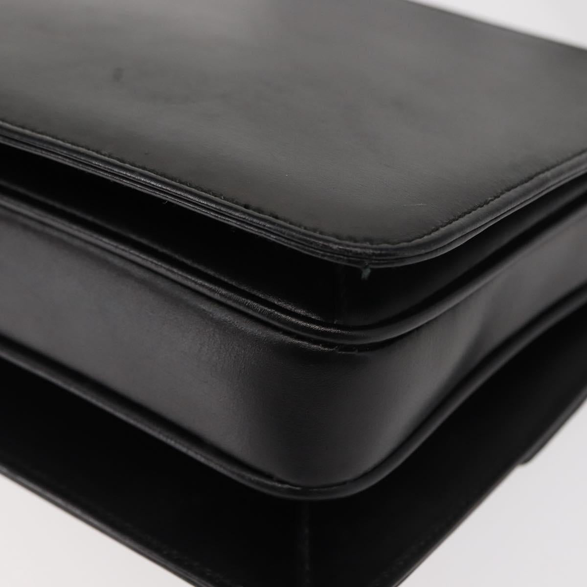 GUCCI Shoulder Bag Leather Black Gold 004 33 0241 Auth BA7133