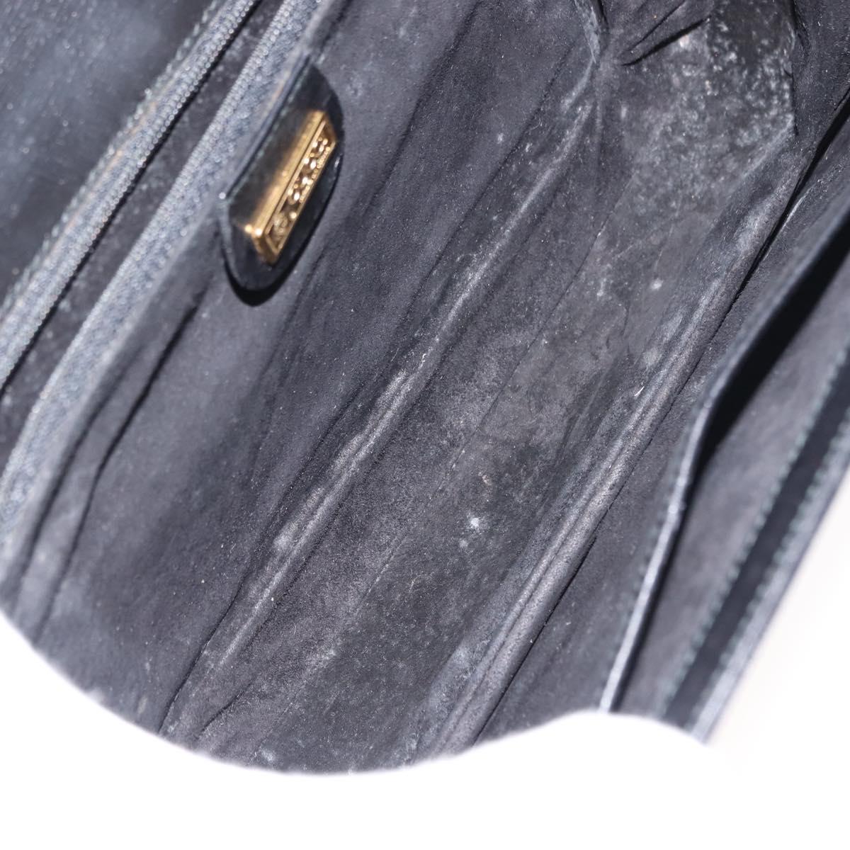 GUCCI Shoulder Bag Leather Black Gold 004 33 0241 Auth BA7133