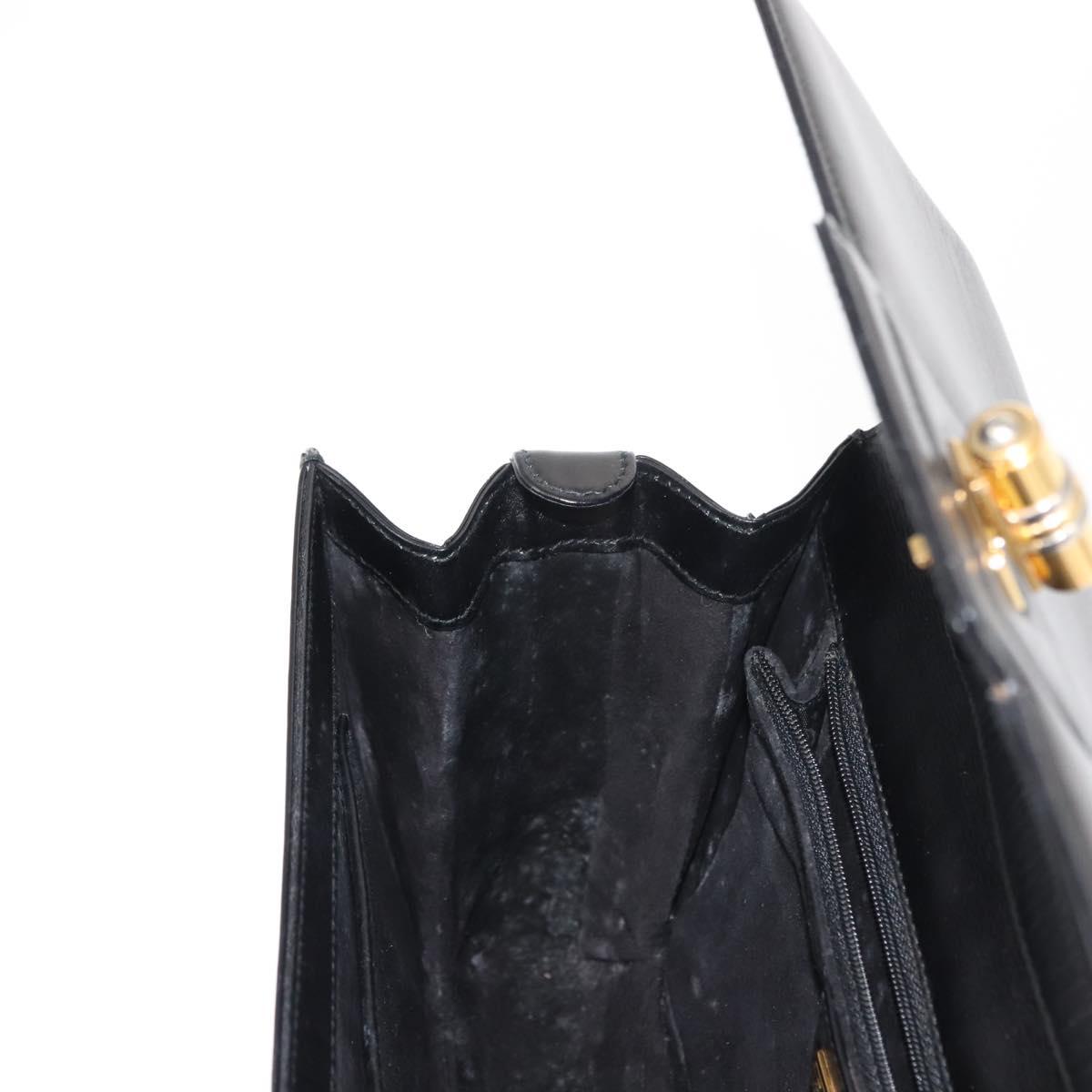 GUCCI Shoulder Bag Leather Black Gold 004 33 0241 Auth BA7133