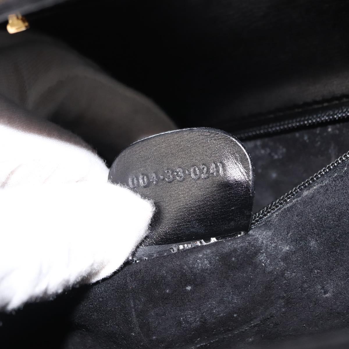 GUCCI Shoulder Bag Leather Black Gold 004 33 0241 Auth BA7133