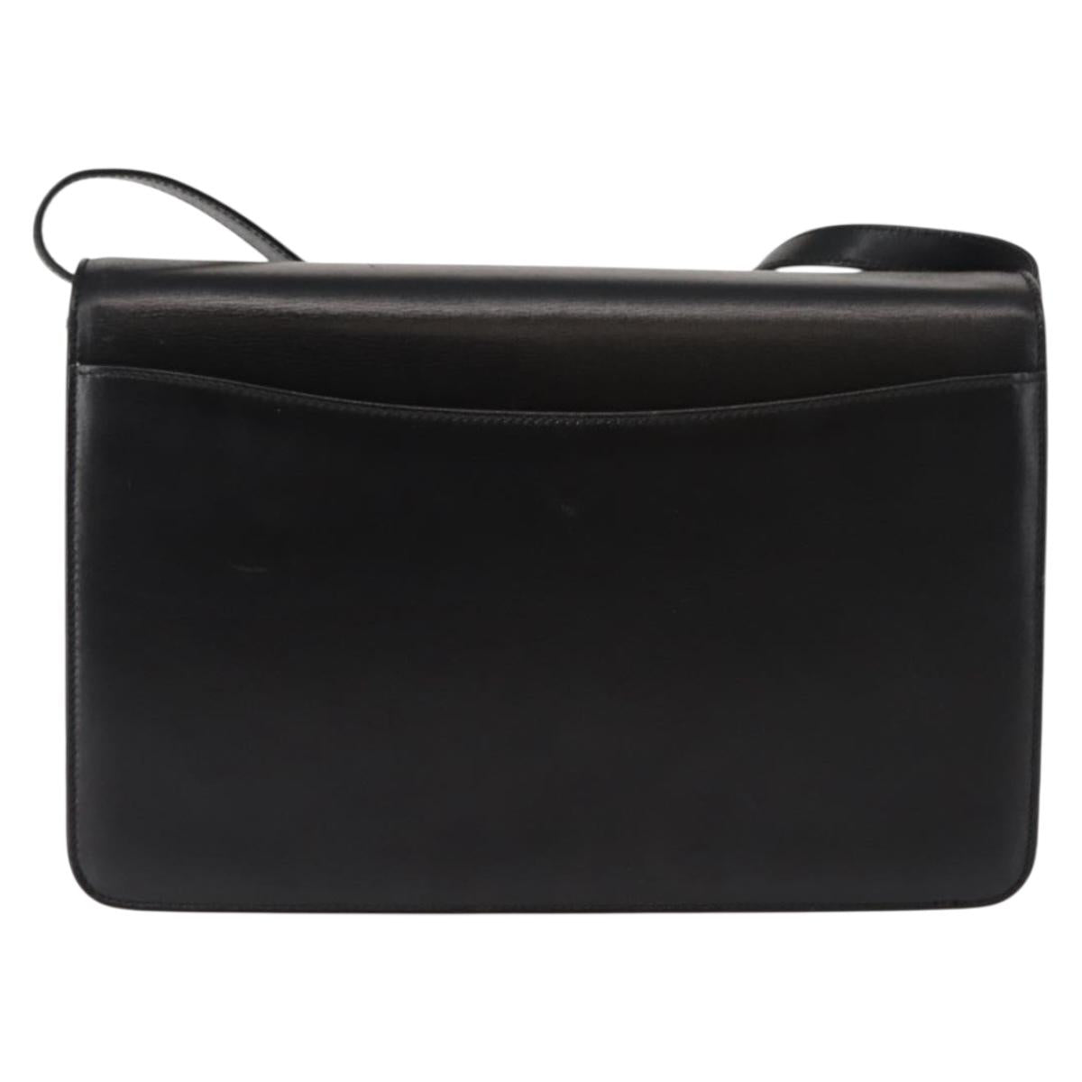 GUCCI Shoulder Bag Leather Black Gold 004 33 0241 Auth BA7133