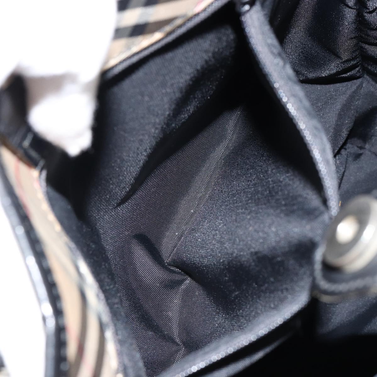 Burberrys Nova Check Tote Bag Canvas Beige Gold Auth BA7134