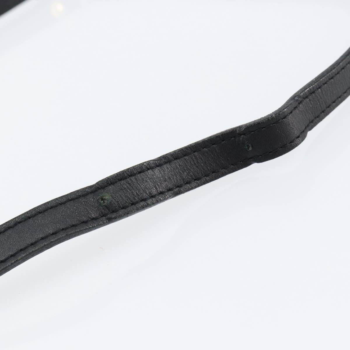 Burberrys Shoulder Bag Leather Black Gold Auth BA7135