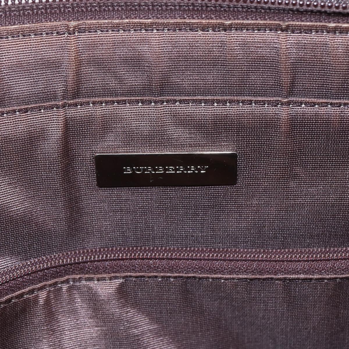 BURBERRY Nova Check Tote Bag Canvas Beige Silver Auth BA7138