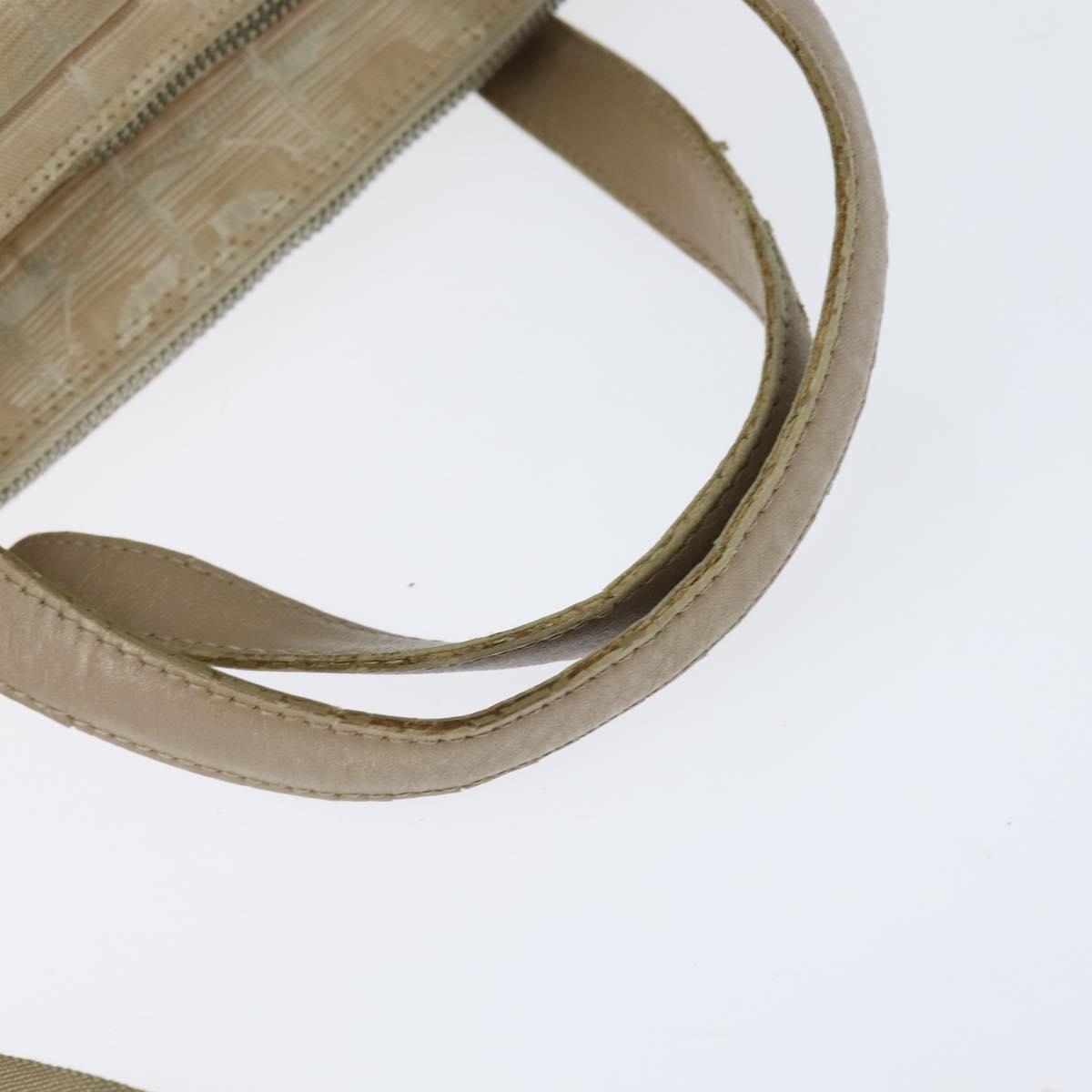 CHANEL New Travel Line Hand Bag Nylon 2way Beige Silver CC Auth BA7143