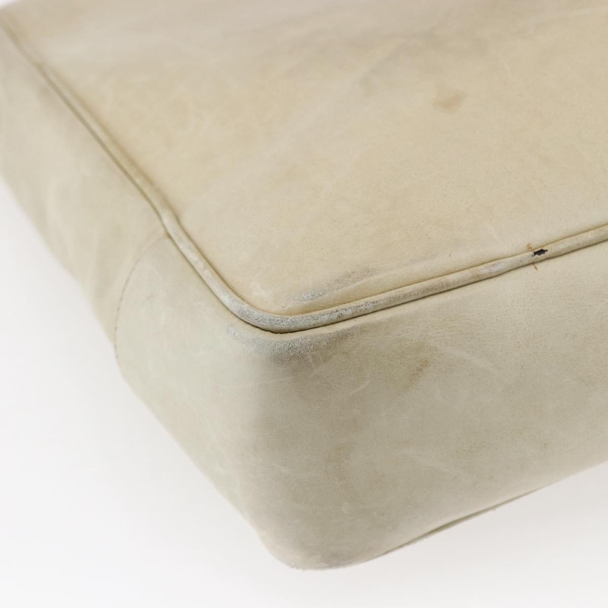 CHANEL Shoulder Bag Leather Beige Gold CC Auth BA7146