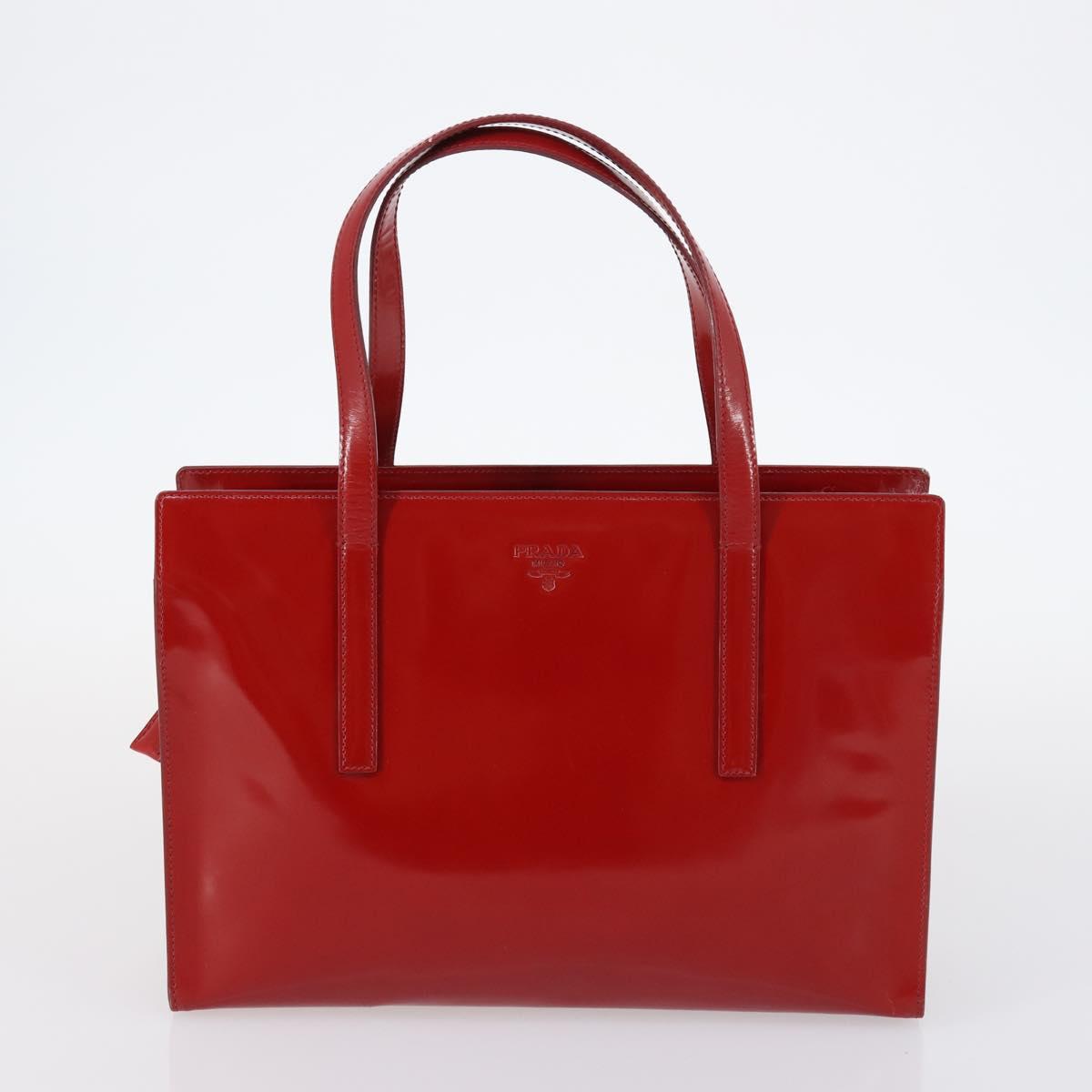 PRADA Tote Bag Leather Nylon 2Set Red Blue Auth BA7150