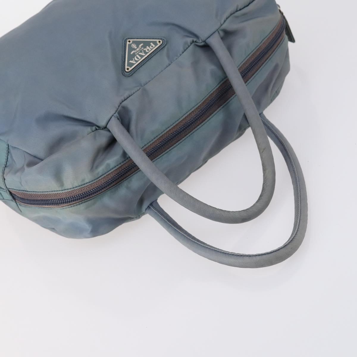 PRADA Tote Bag Leather Nylon 2Set Red Blue Auth BA7150