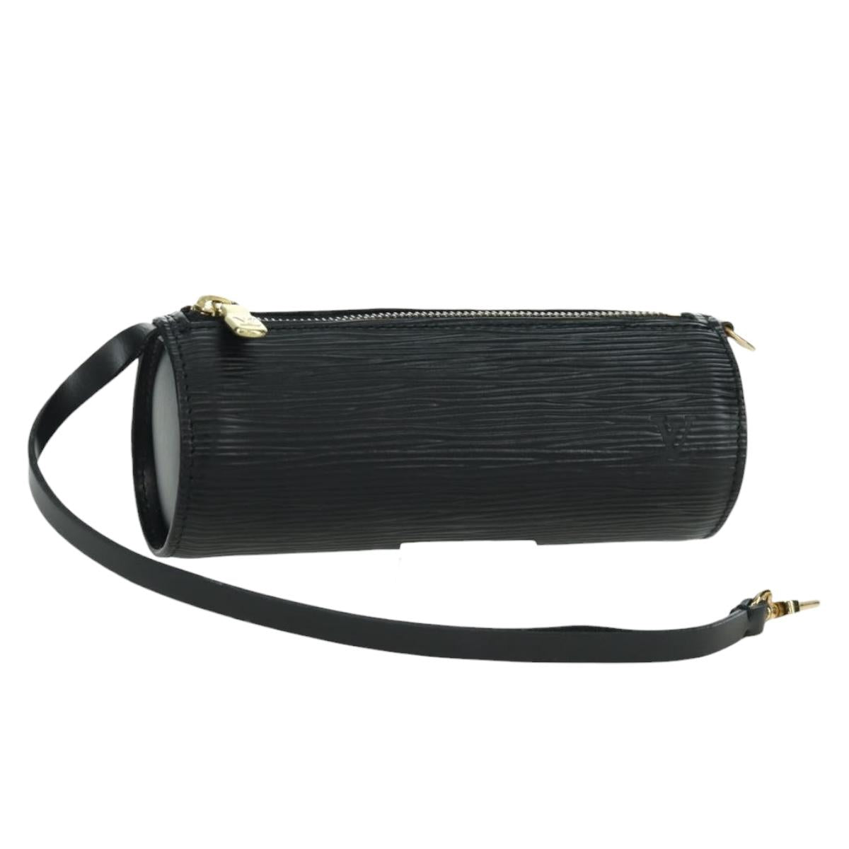 LOUIS VUITTON Epi Soufflot Pouch Black LV Auth BA716