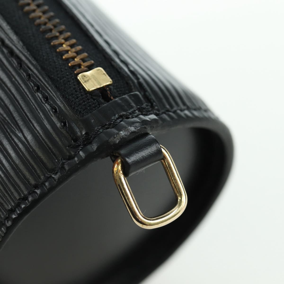 LOUIS VUITTON Epi Soufflot Pouch Black LV Auth BA716