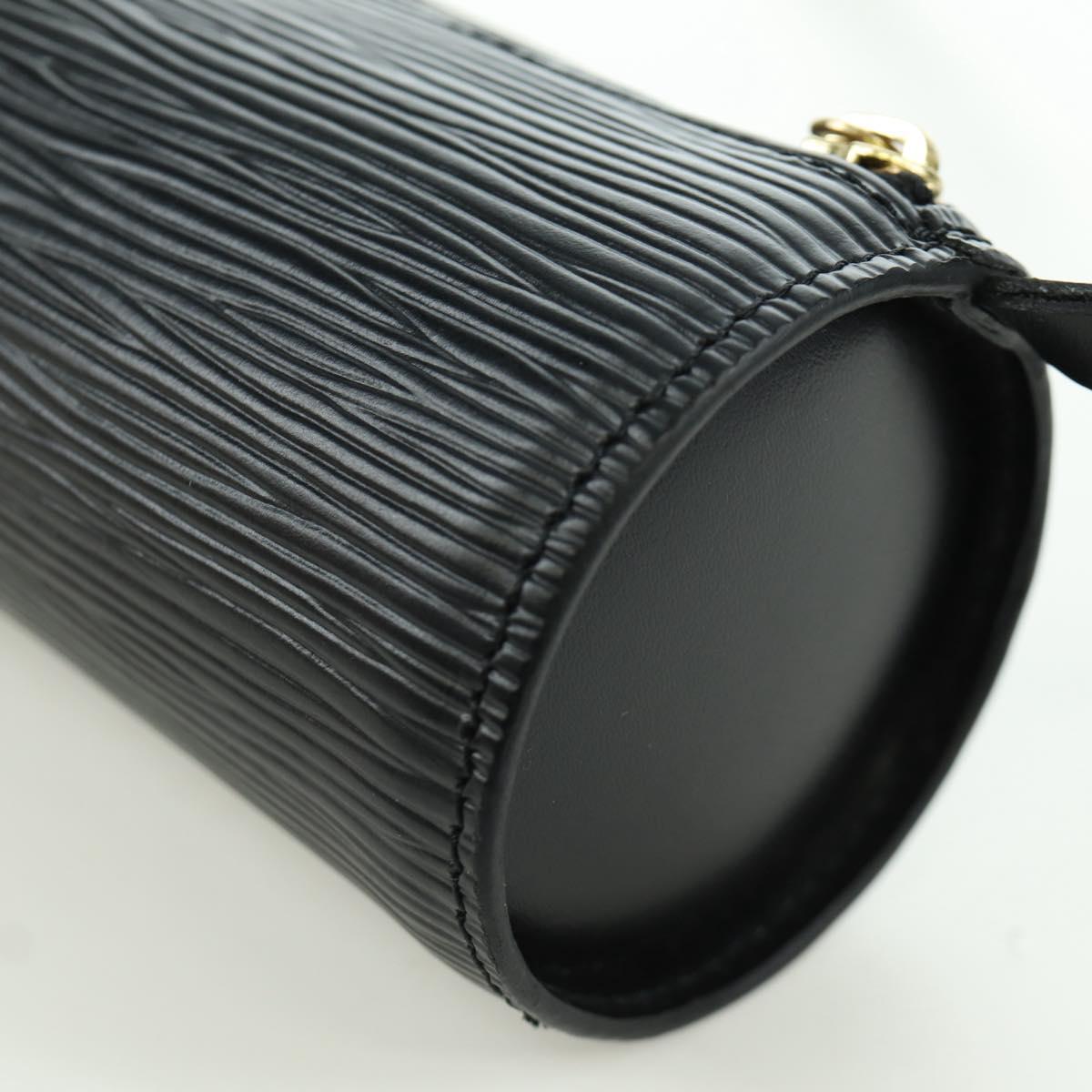 LOUIS VUITTON Epi Soufflot Pouch Black LV Auth BA716