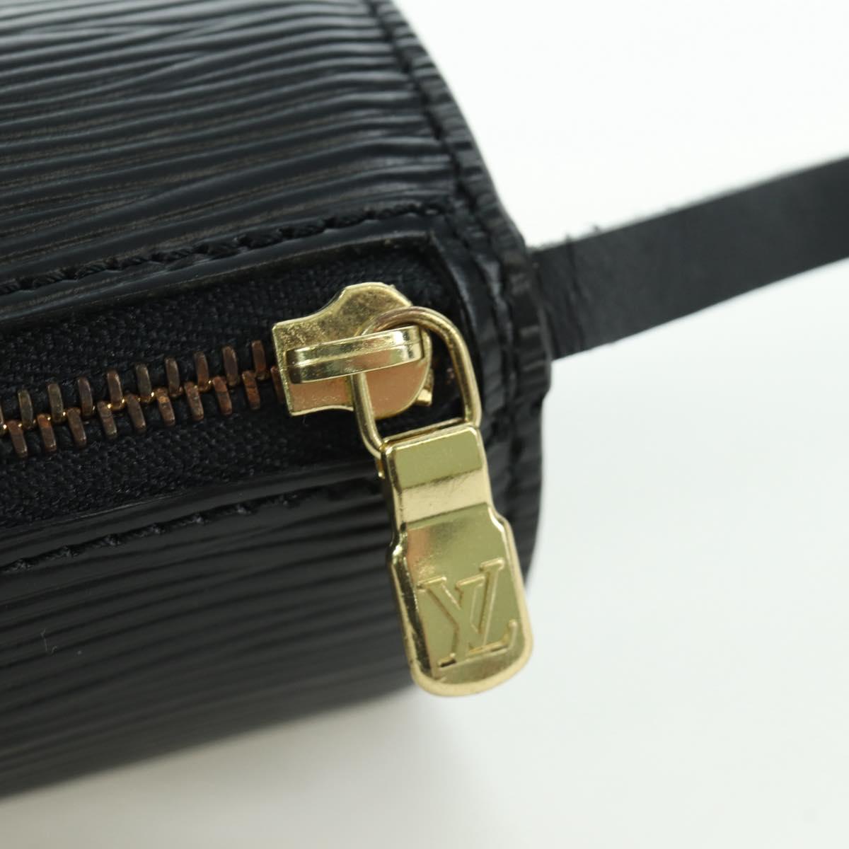 LOUIS VUITTON Epi Soufflot Pouch Black LV Auth BA716