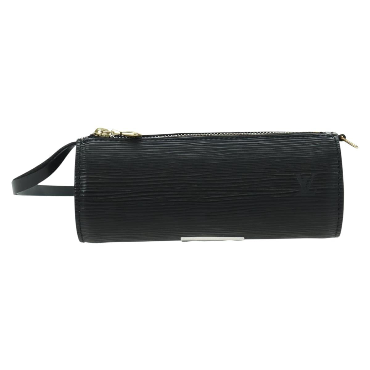 LOUIS VUITTON Epi Soufflot Pouch Black LV Auth BA716