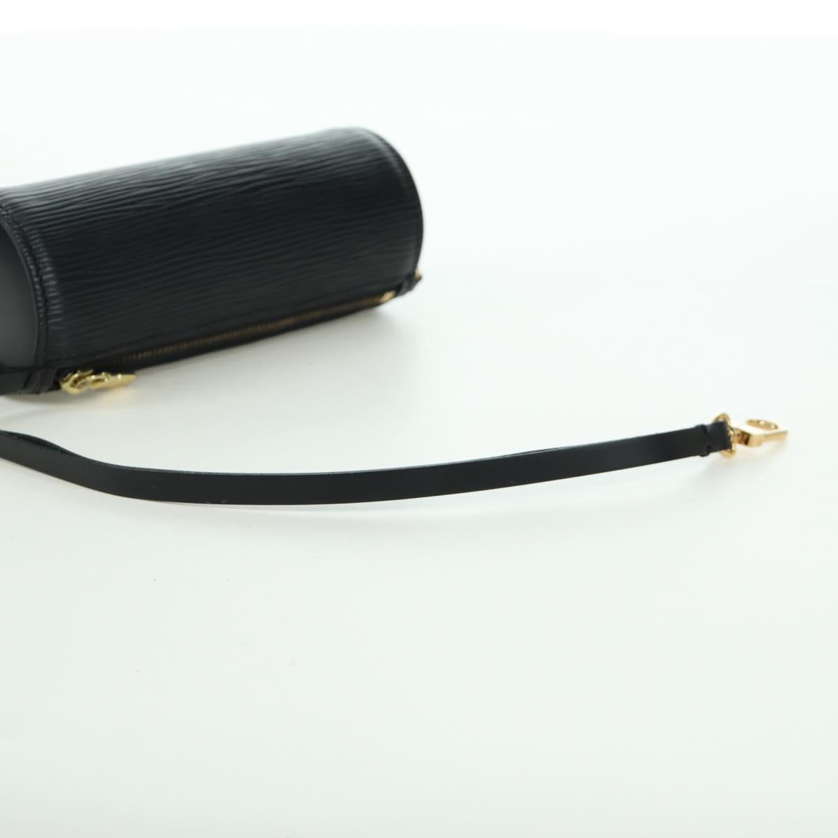 LOUIS VUITTON Epi Soufflot Pouch Black LV Auth BA716