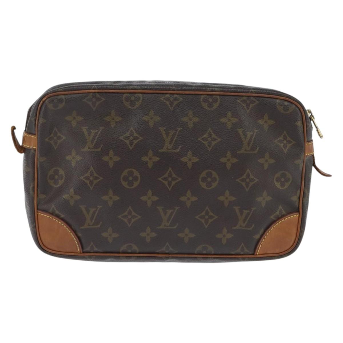 LOUIS VUITTON Monogram Compiegne 28 Clutch Bag M51845 LV Auth BA7171