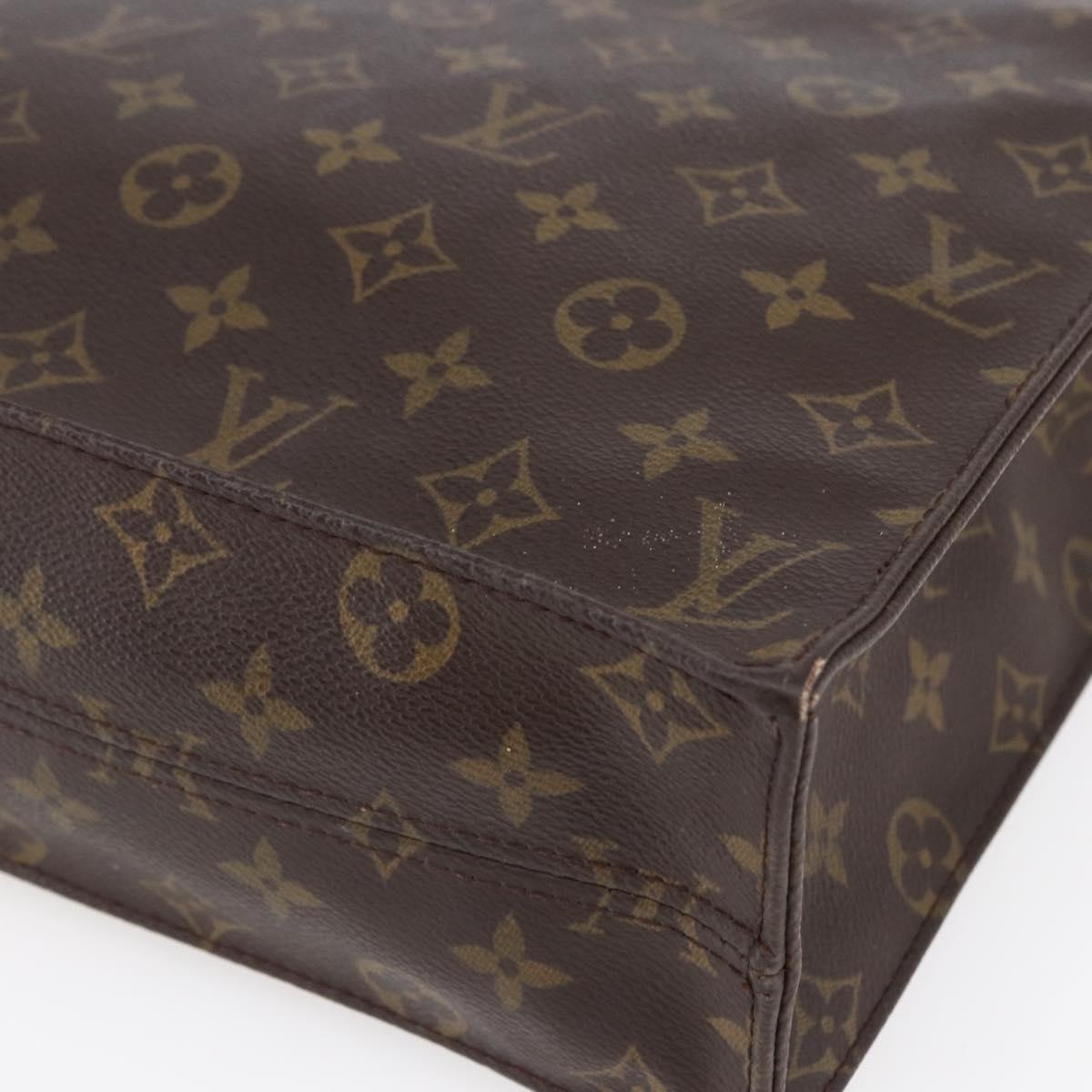 LOUIS VUITTON Monogram Sac Plat Hand Bag M51140 LV Auth BA7185