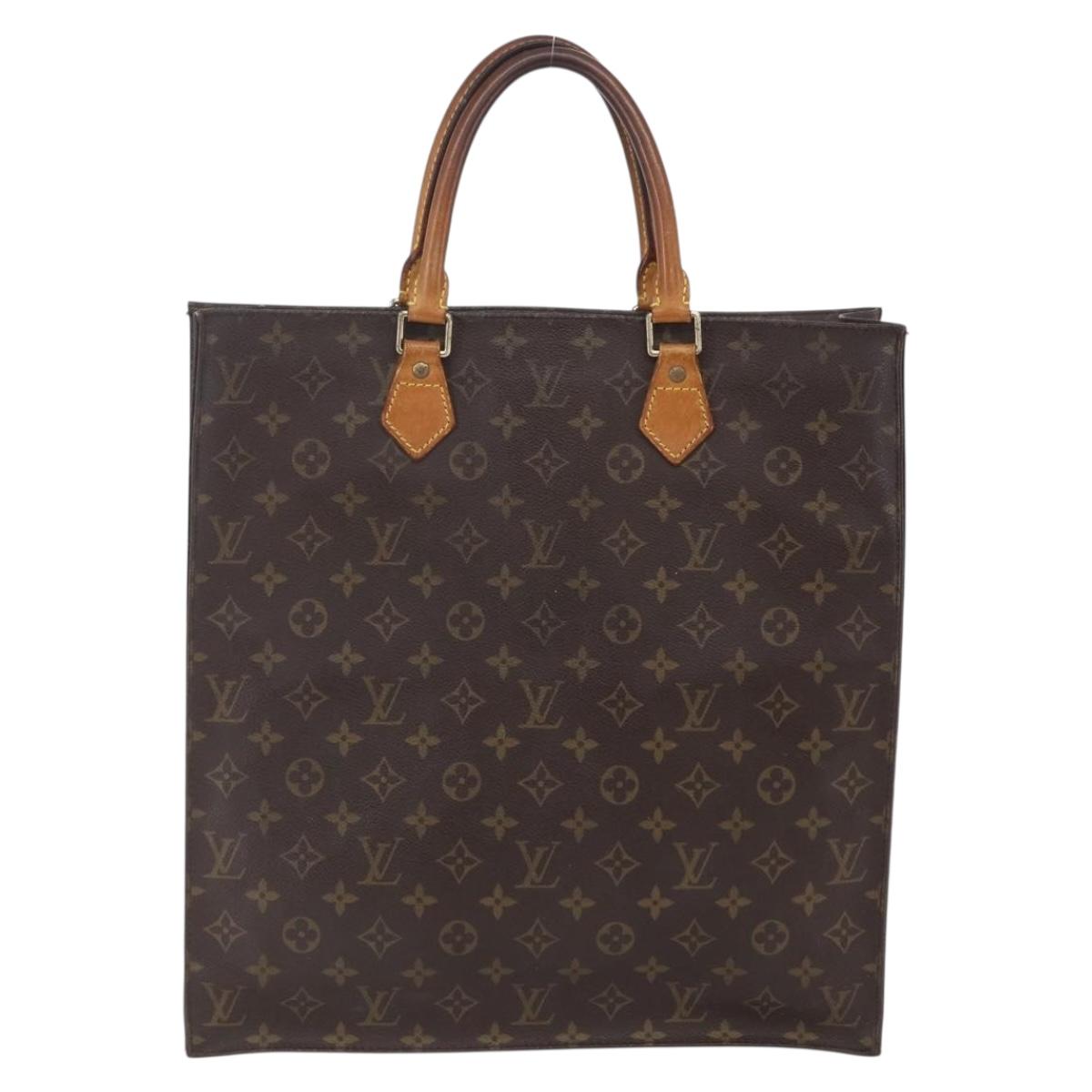 LOUIS VUITTON Monogram Sac Plat Hand Bag M51140 LV Auth BA7185