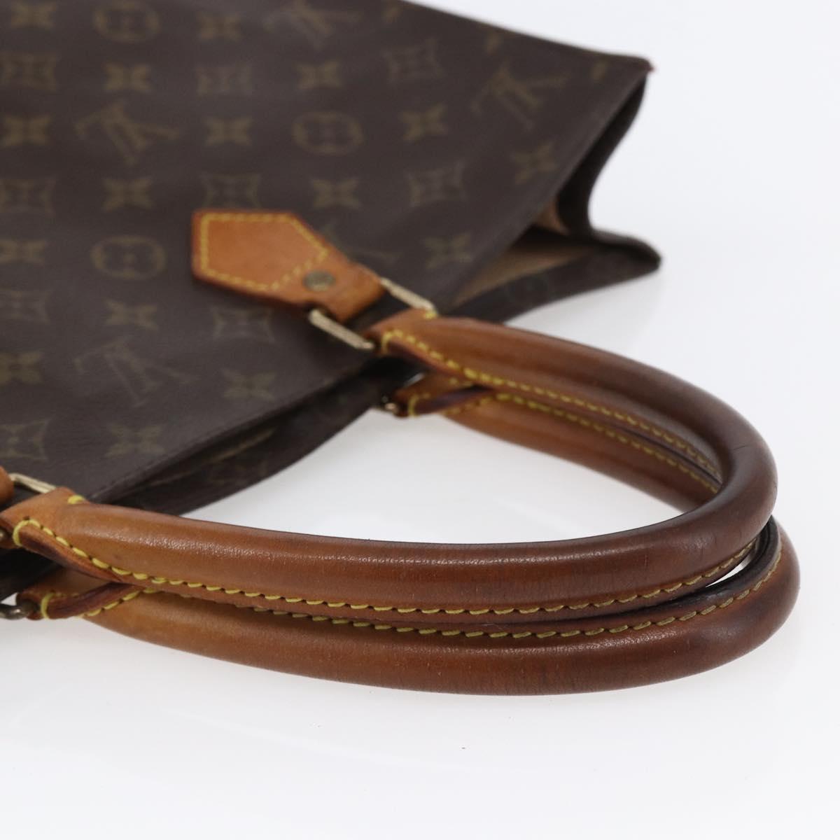 LOUIS VUITTON Monogram Sac Plat Hand Bag M51140 LV Auth BA7185